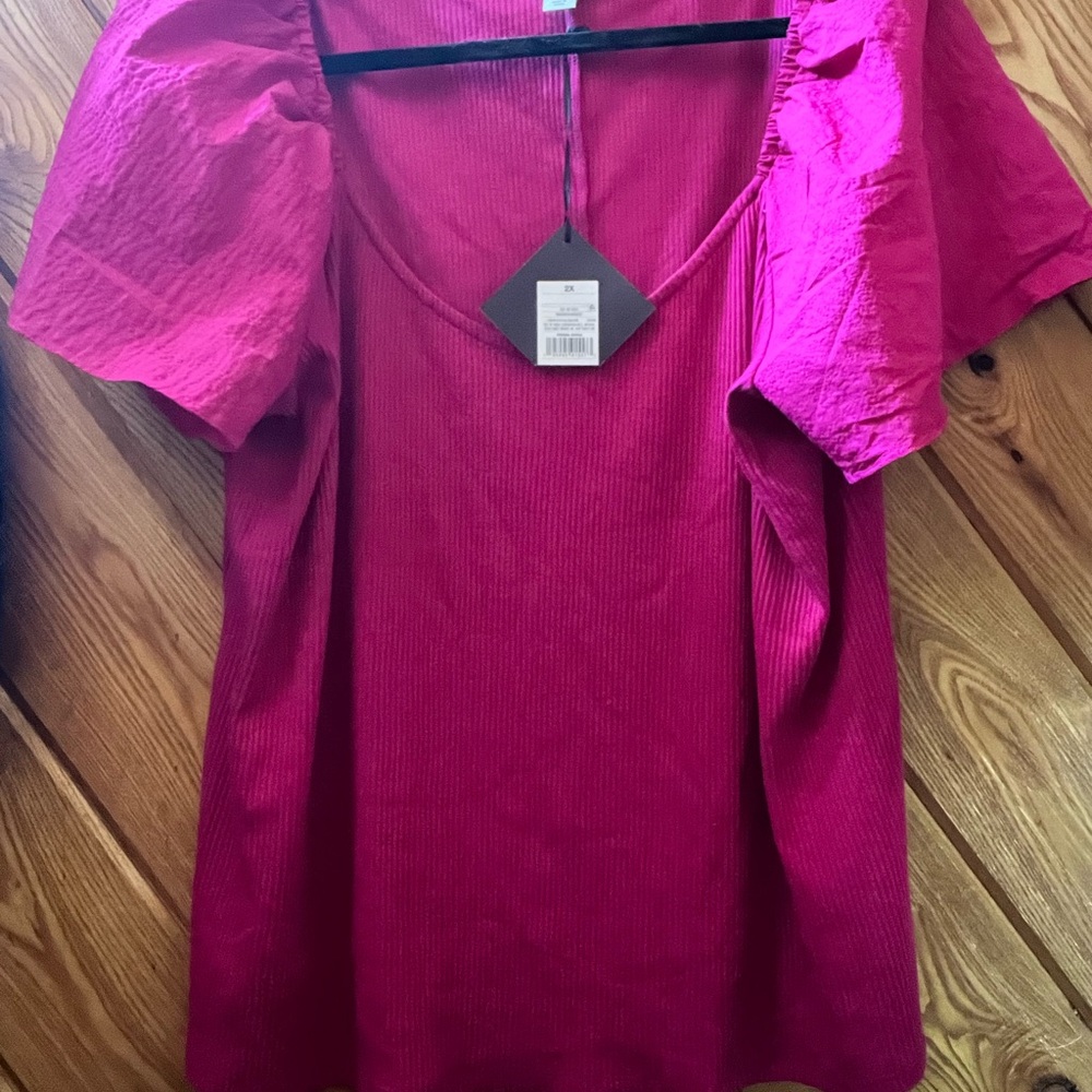 Ava & Viv Vibrant Pink Blouse